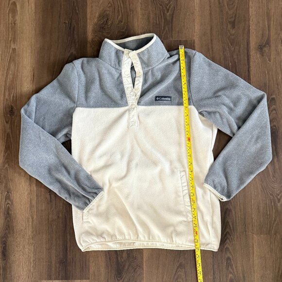 Columbia Fleece Pullover Womens Large Gray White Soft Warm Outdoor - Picture 4 of 6